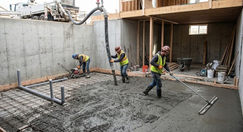 Basement Concrete Installation in Monroe, CT